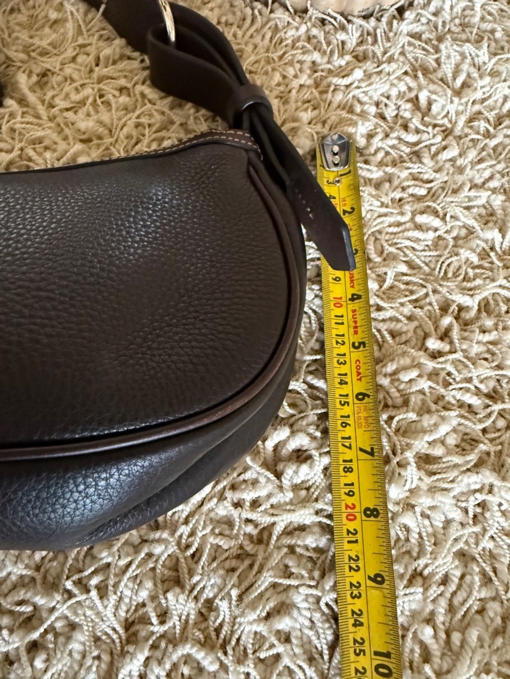 Vintage Dooney & Bourke Pebble Grain Leather East-West Shoulder Bag Black/Brown - Picture 13 of 15